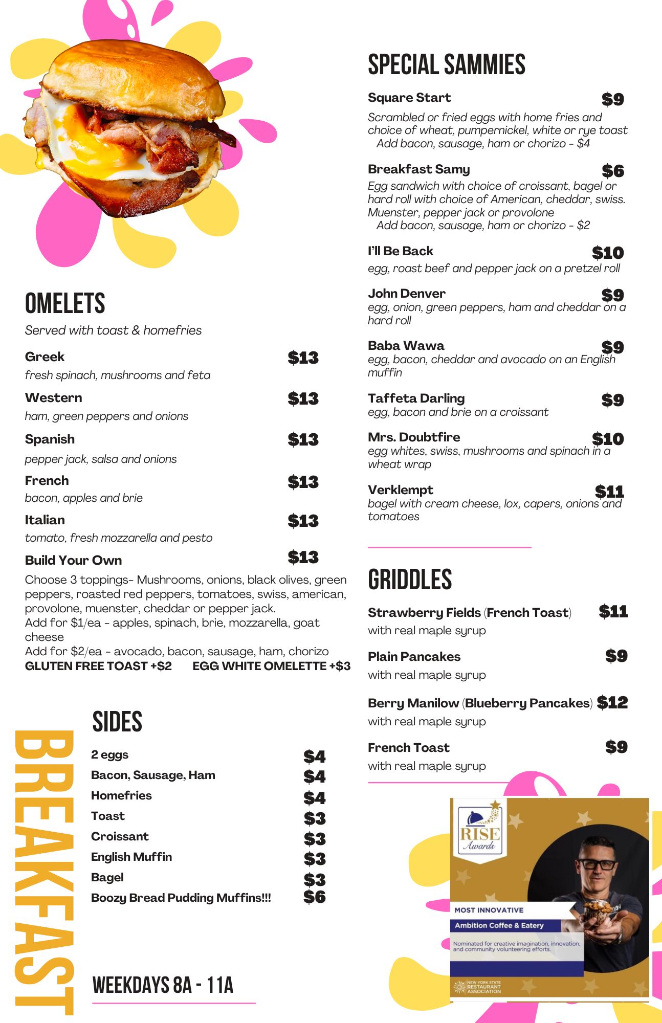 Breakfast Menu Ambition breakfast